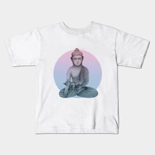 Buddha with cat 1 Kids T-Shirt